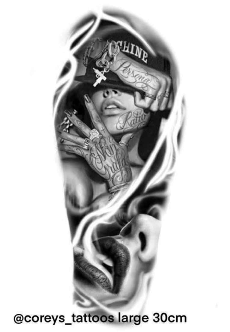 Chicano Flash Tattoo Design Sheets - Design 1