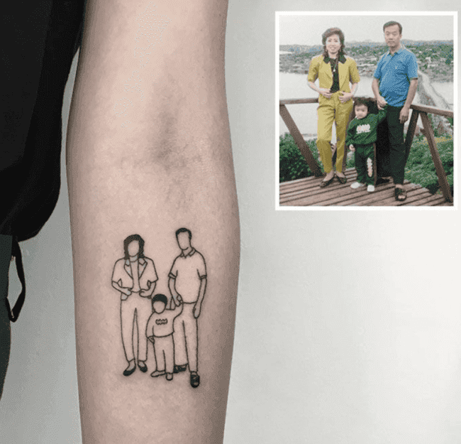 Fine Line Portrait Tattoo