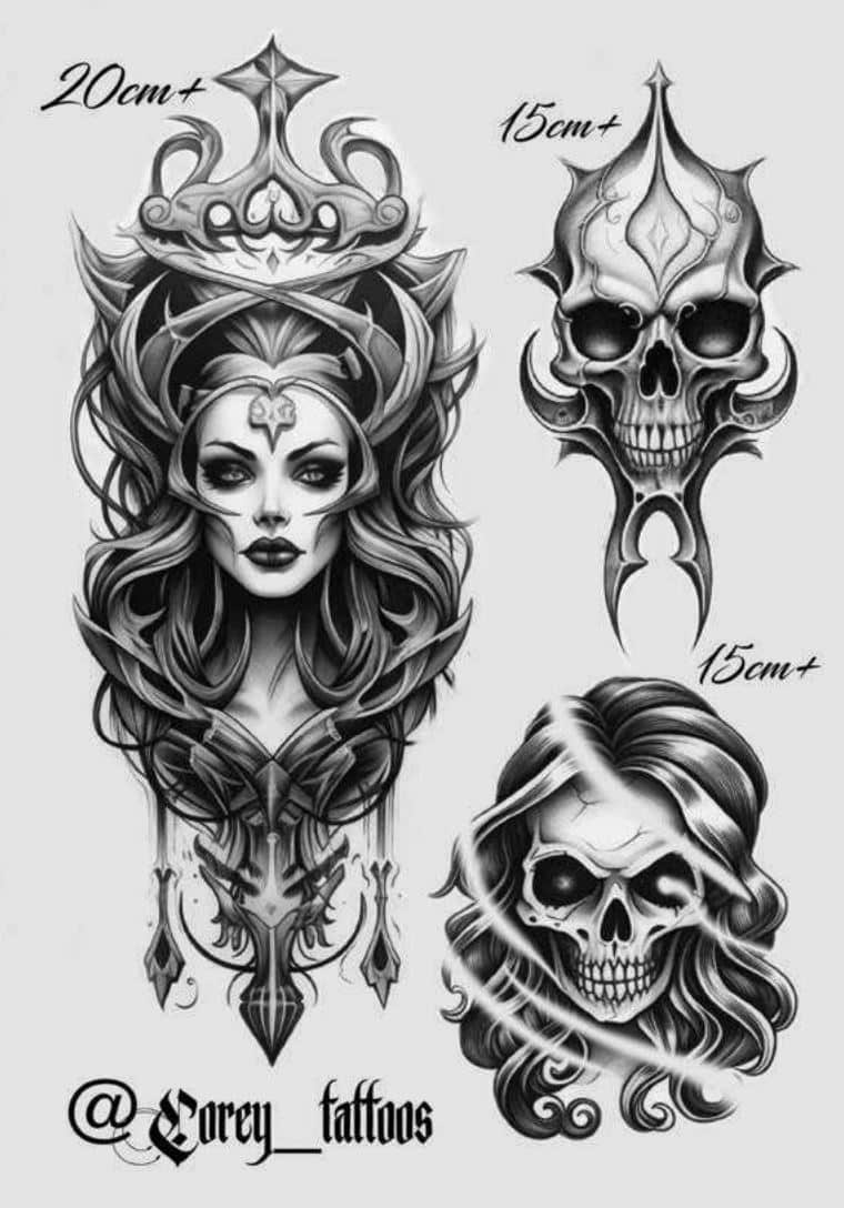 Halloween & Horror Flash Tattoo Design Sheets - Design 1