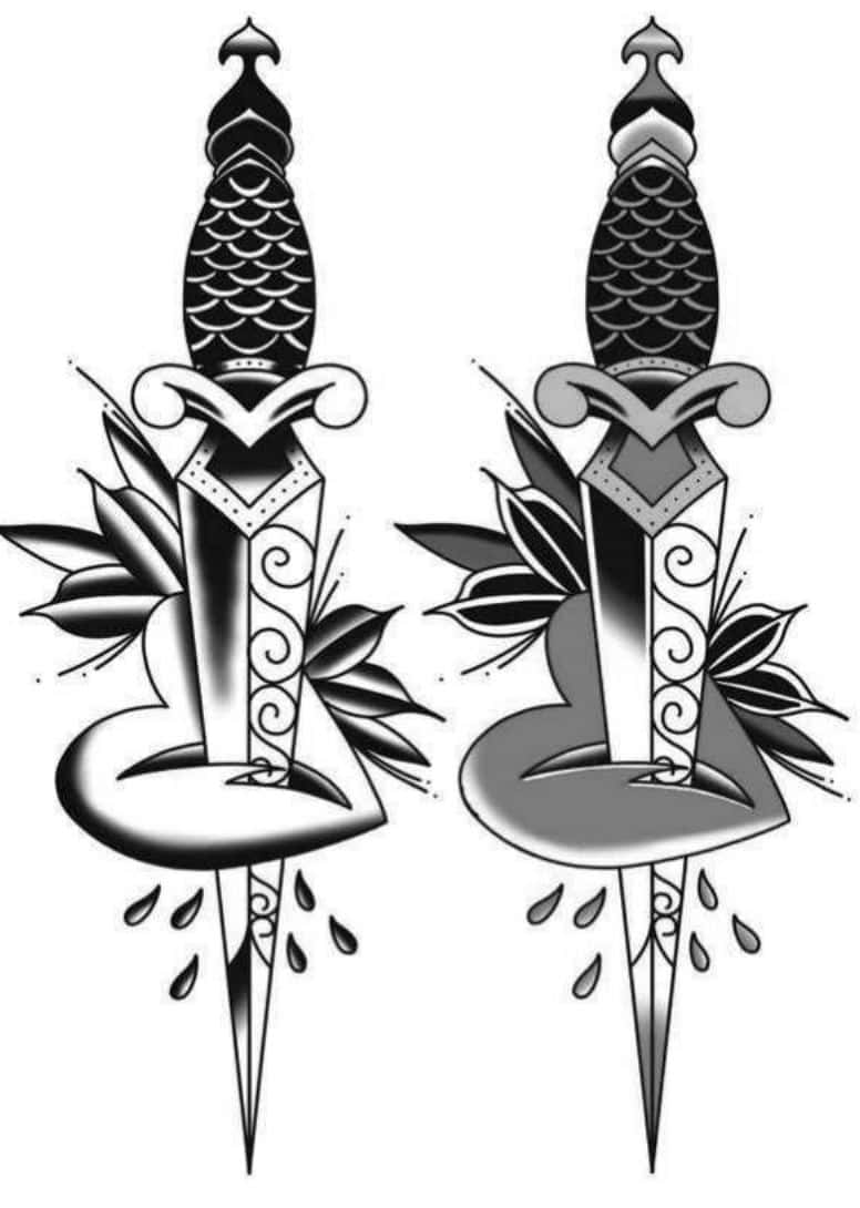 Traditional Flash Tattoo Design Sheets - Design 1