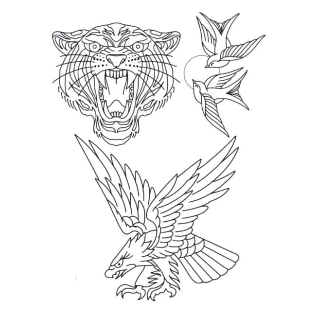 Traditional Flash Tattoo Design Sheets