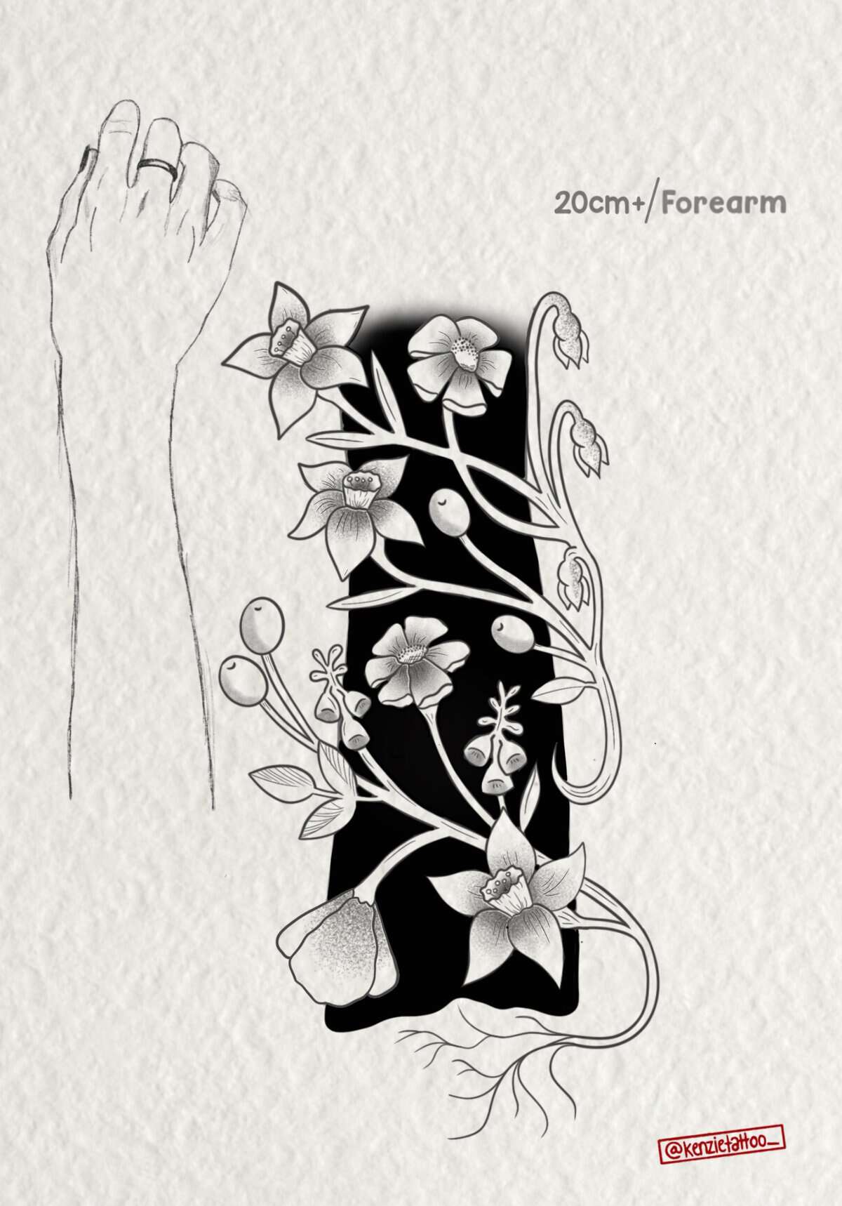 Flower Flash Tattoo Design Sheets - Design 2