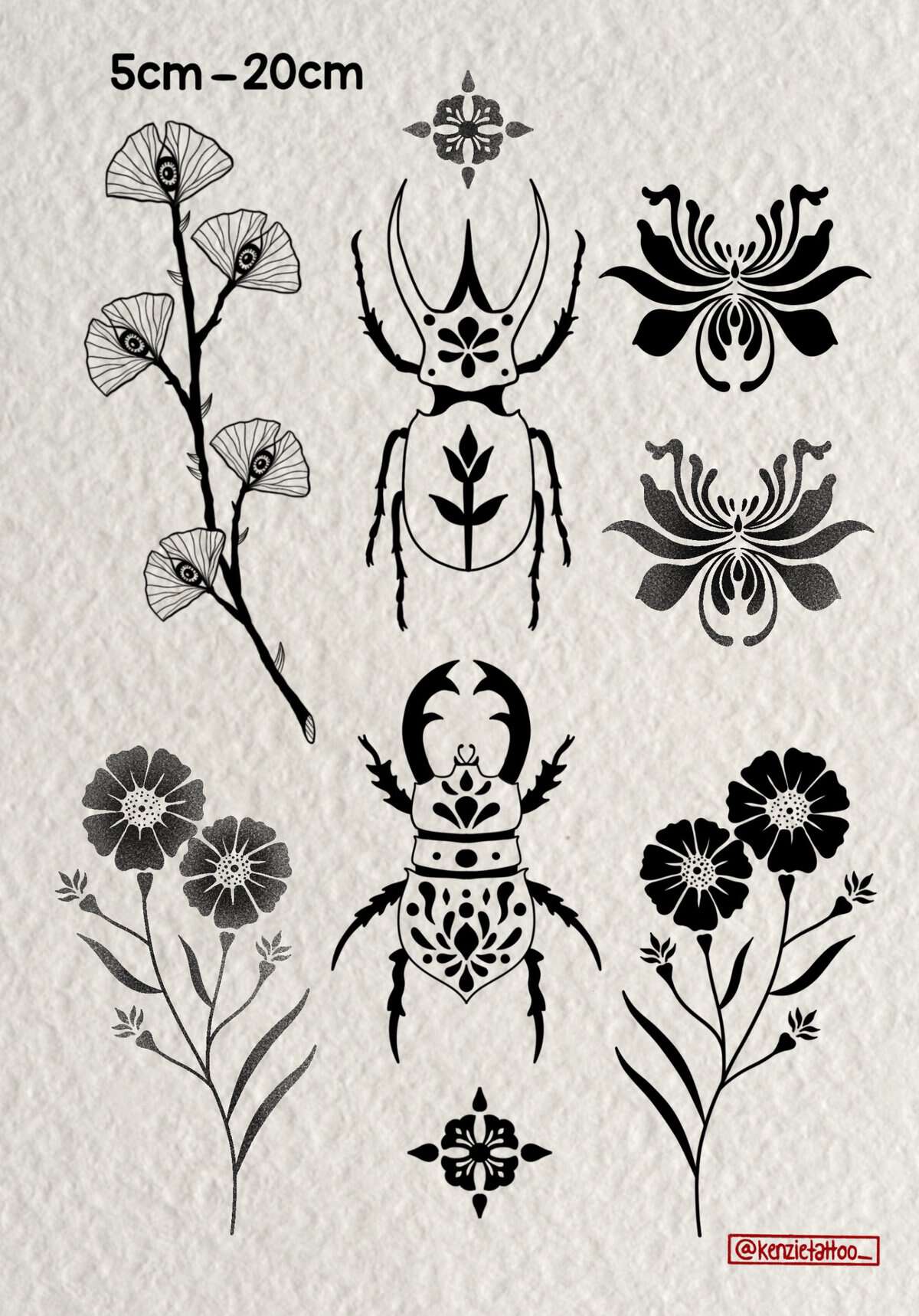 Japanese Flash Tattoo Design Sheets - Design 6