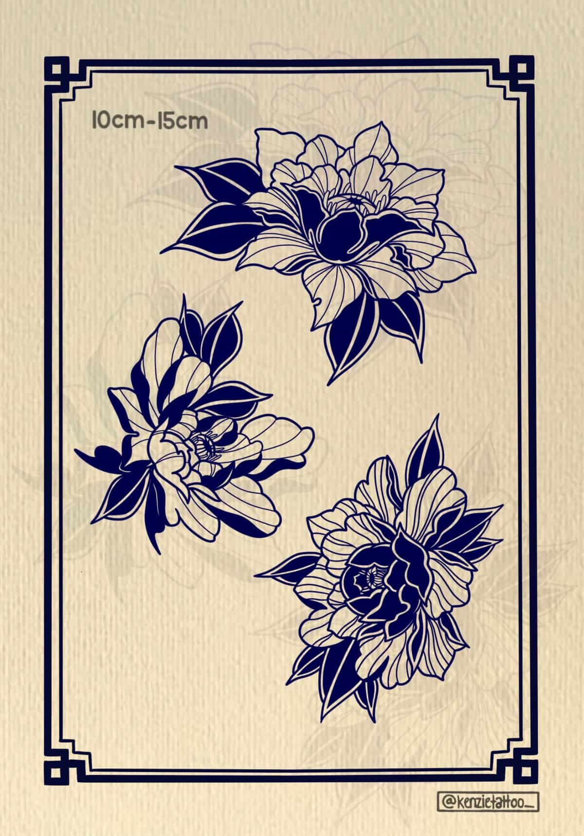 Blackwork Flash Tattoo Design Sheets - Design 6
