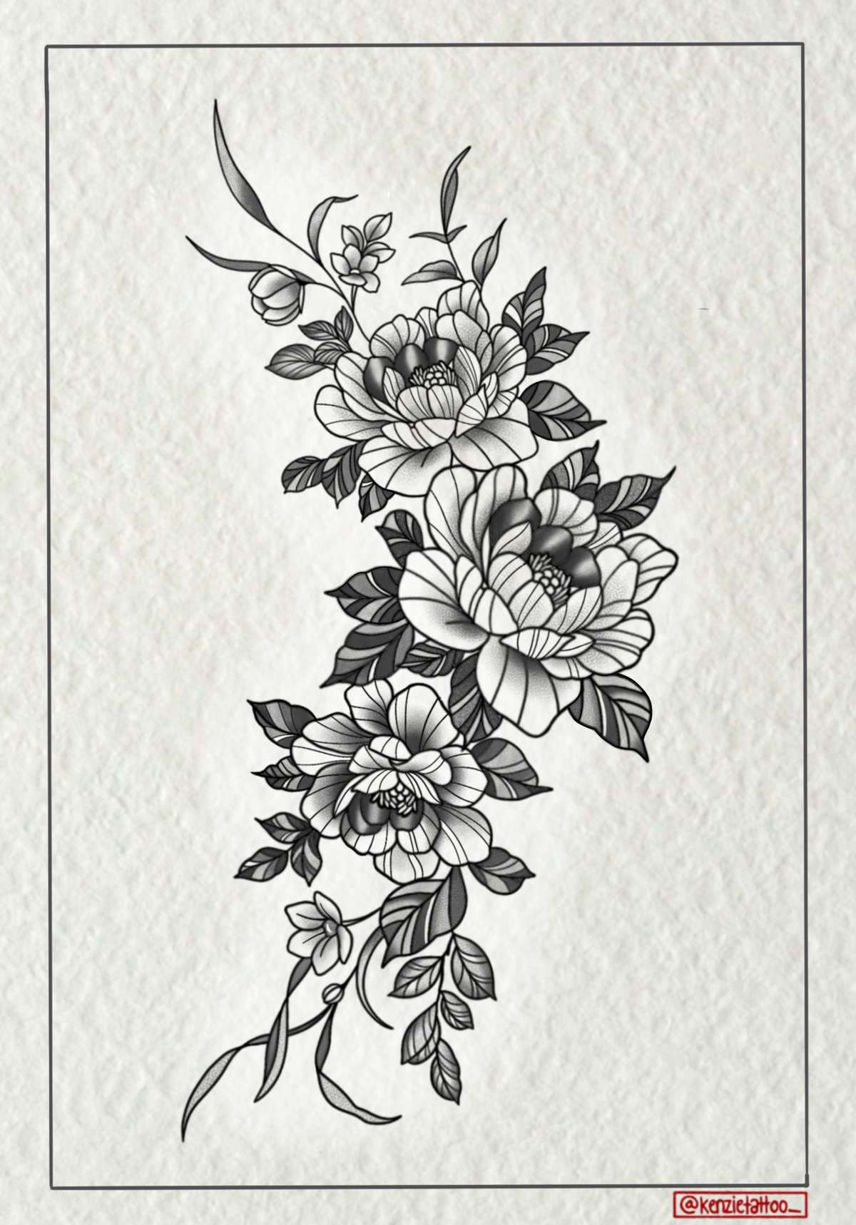 Flower Flash Tattoo Design Sheets - Design 4