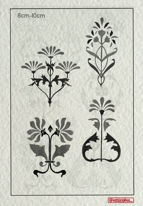 Blackwork Flash Tattoo Design Sheets - Design 5