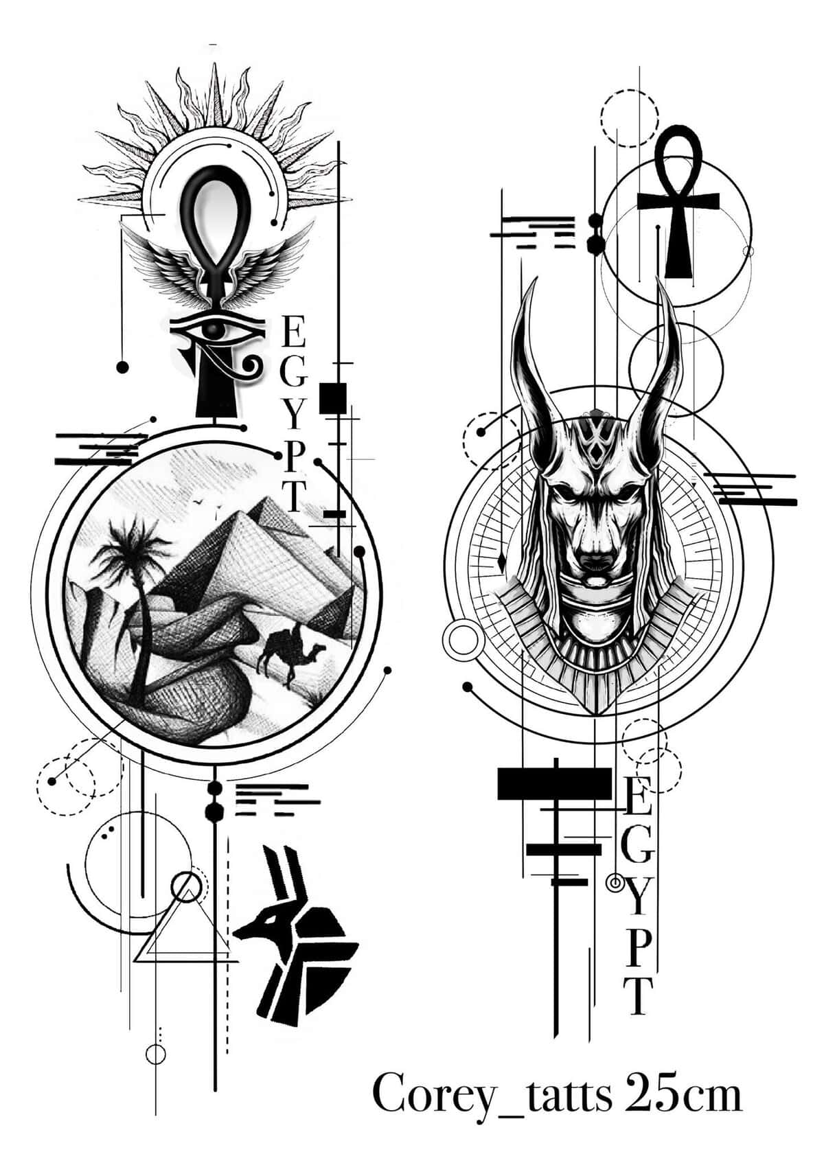 Linework Flash Tattoo Design Sheets - Design 22