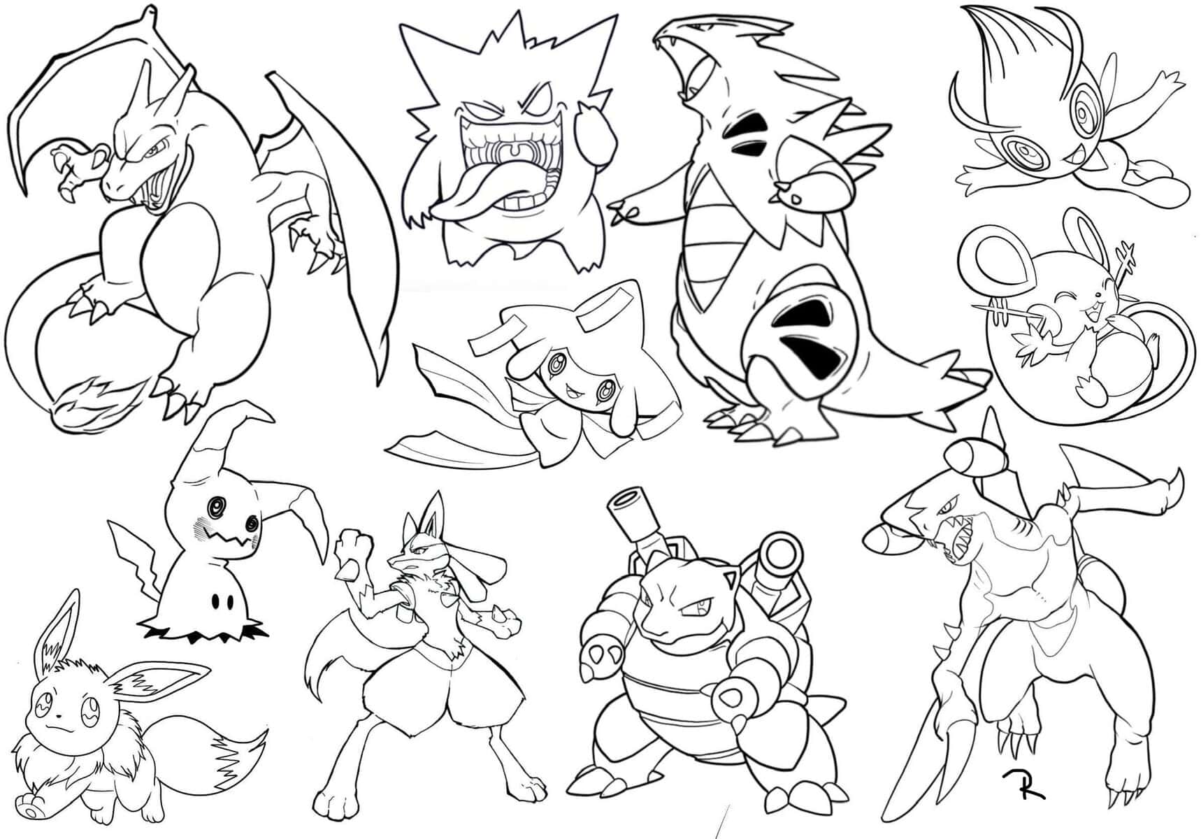 Linework Flash Tattoo Design Sheets - Design 6