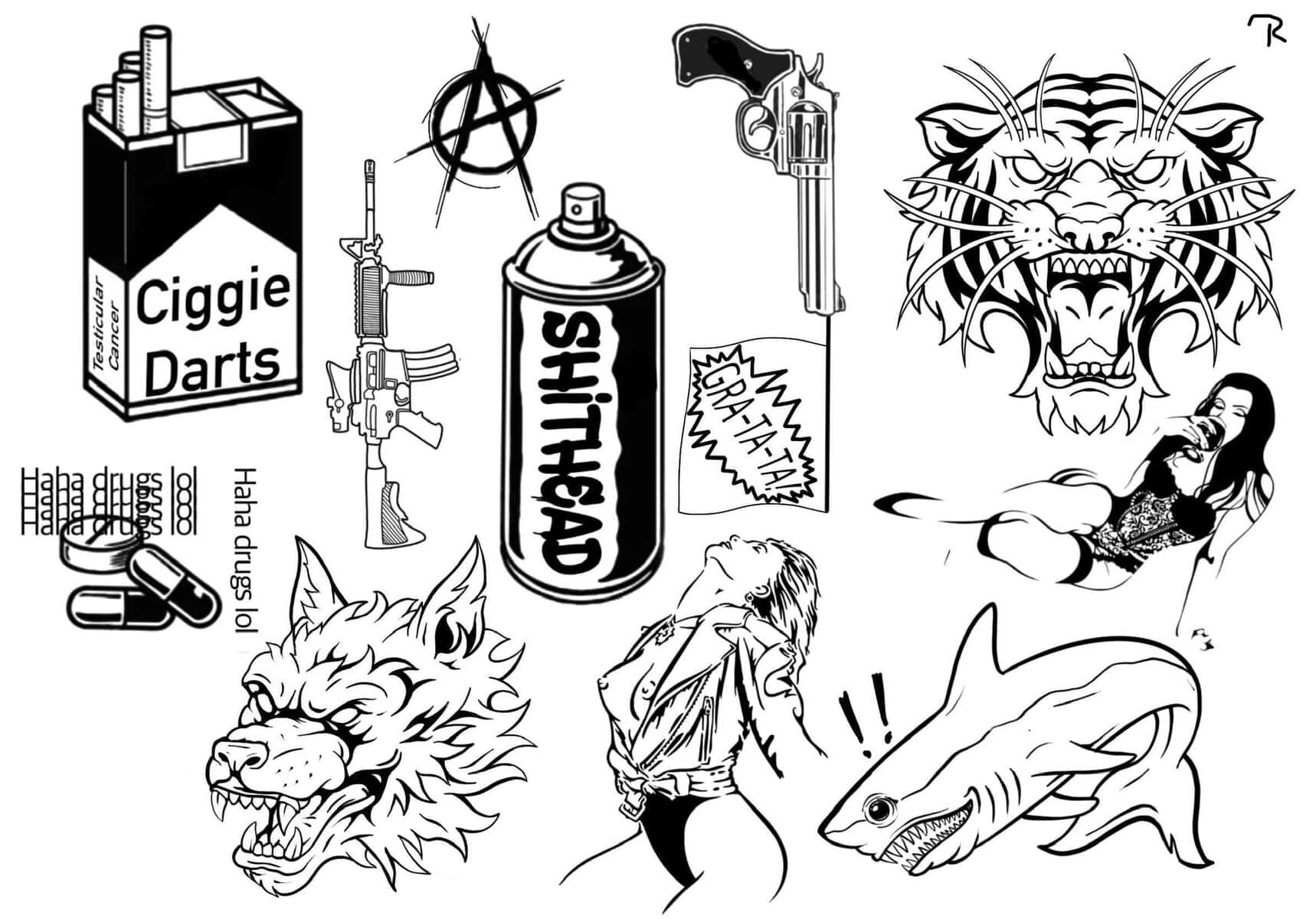 Realism Flash Tattoo Design Sheets - Design 86