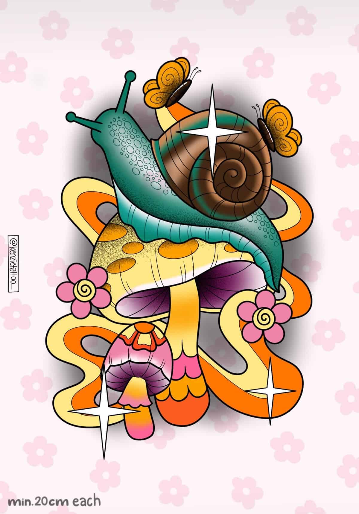 Neo Traditional Flash Tattoo Design Sheets - Design 24