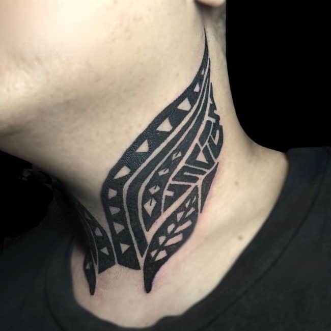Marto Tattoo Artist Tribal Neck Blackwork Tattoo