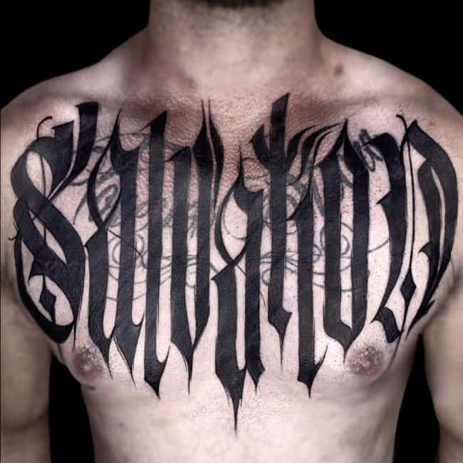 Penno Tattoo Artist Graffiti Cover Up Chest Tattoo