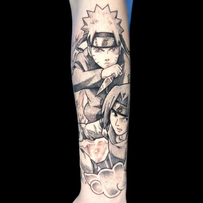 Piolo Tattoo Artist Naruto Anime Cartoon Characters Forearm Tattoo