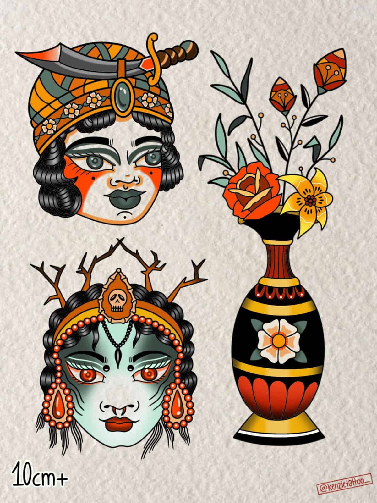 Traditional Flash Tattoo Design Sheets design 3