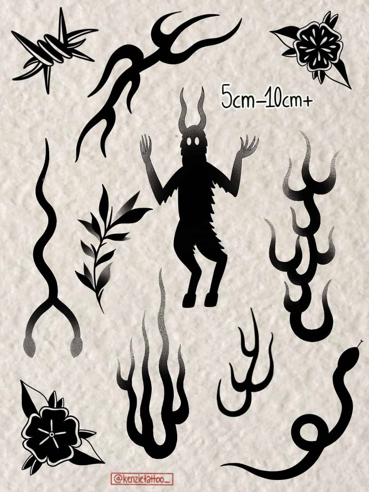 Blackwork Flash Tattoo Design Sheets design 3