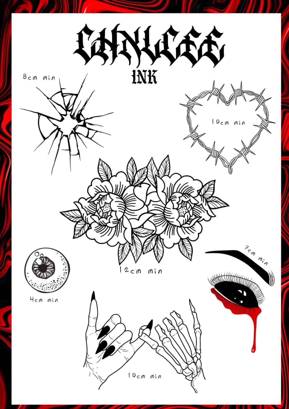 Linework Flash Tattoo Design Sheets design 4