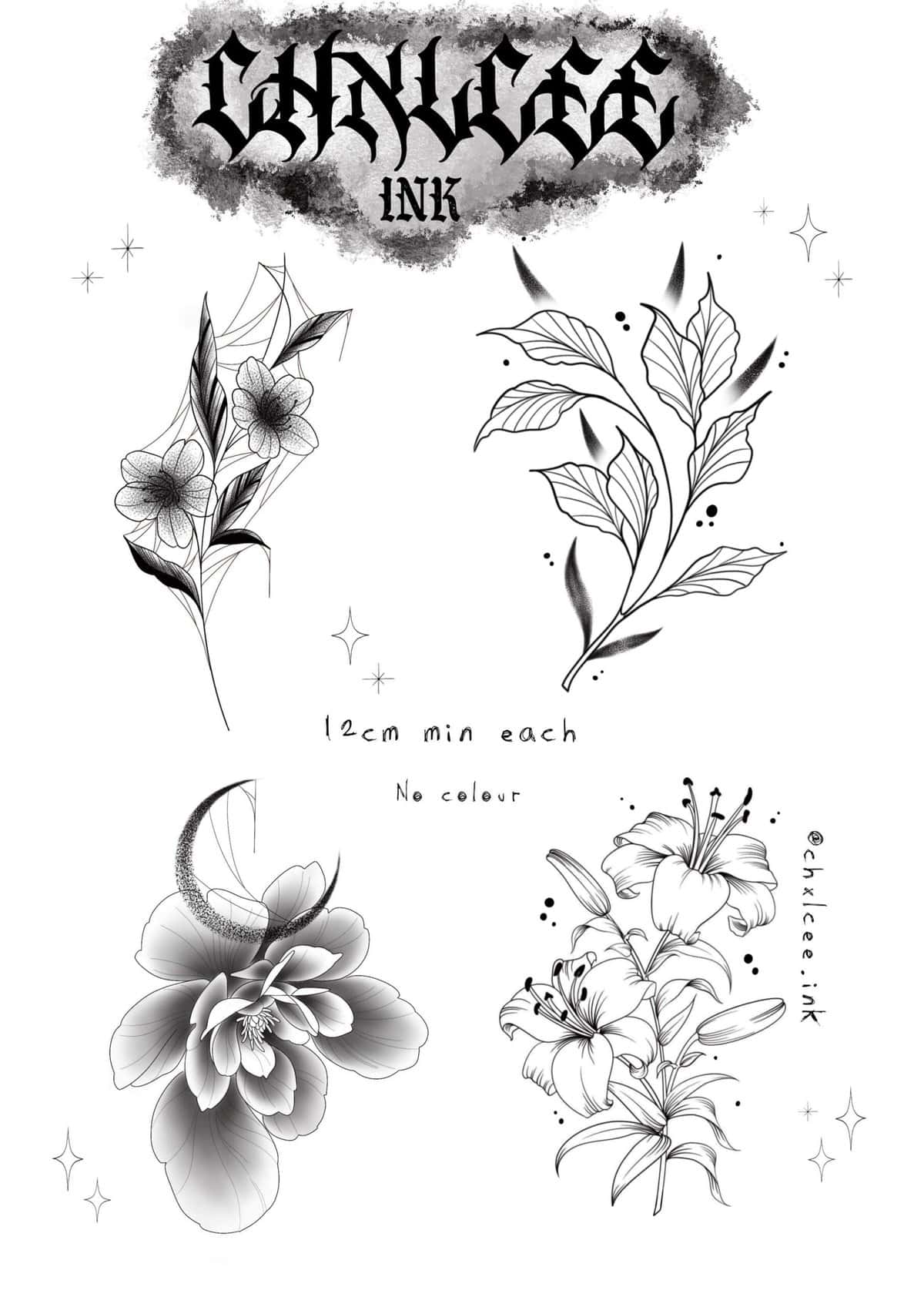 Flower Flash Tattoo Design Sheets design 6