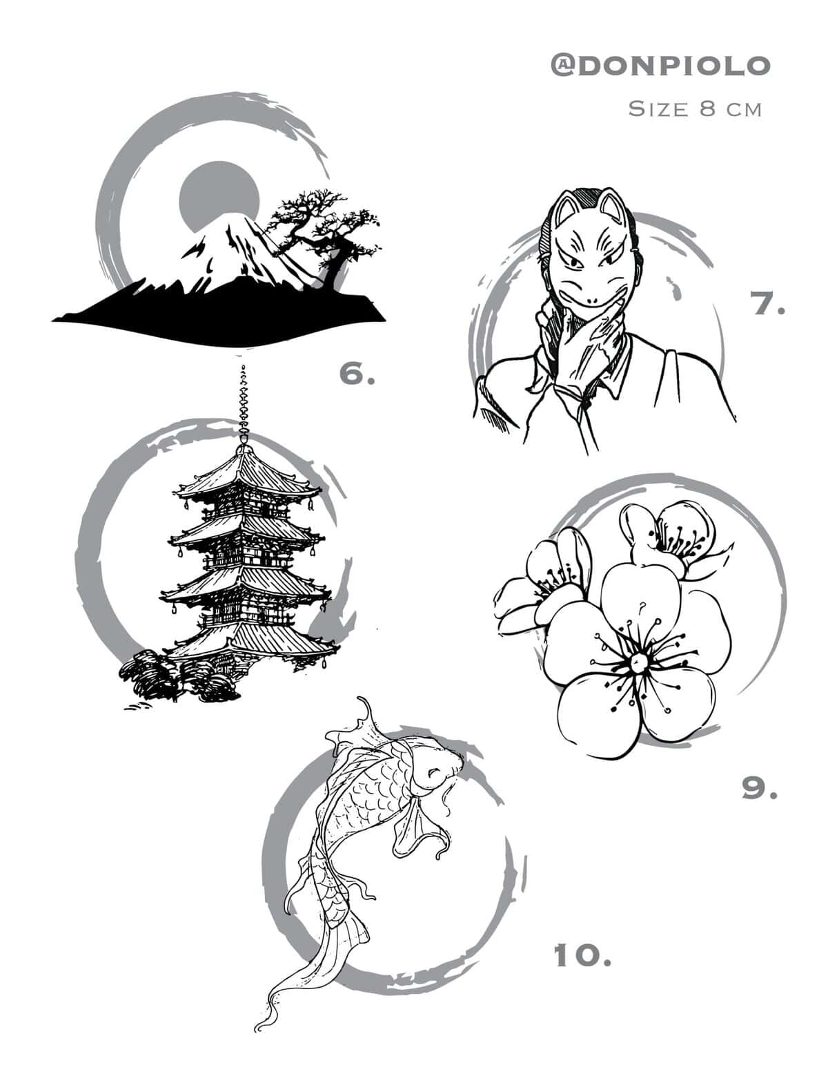 Japanese Flash Tattoo Design Sheets design 7