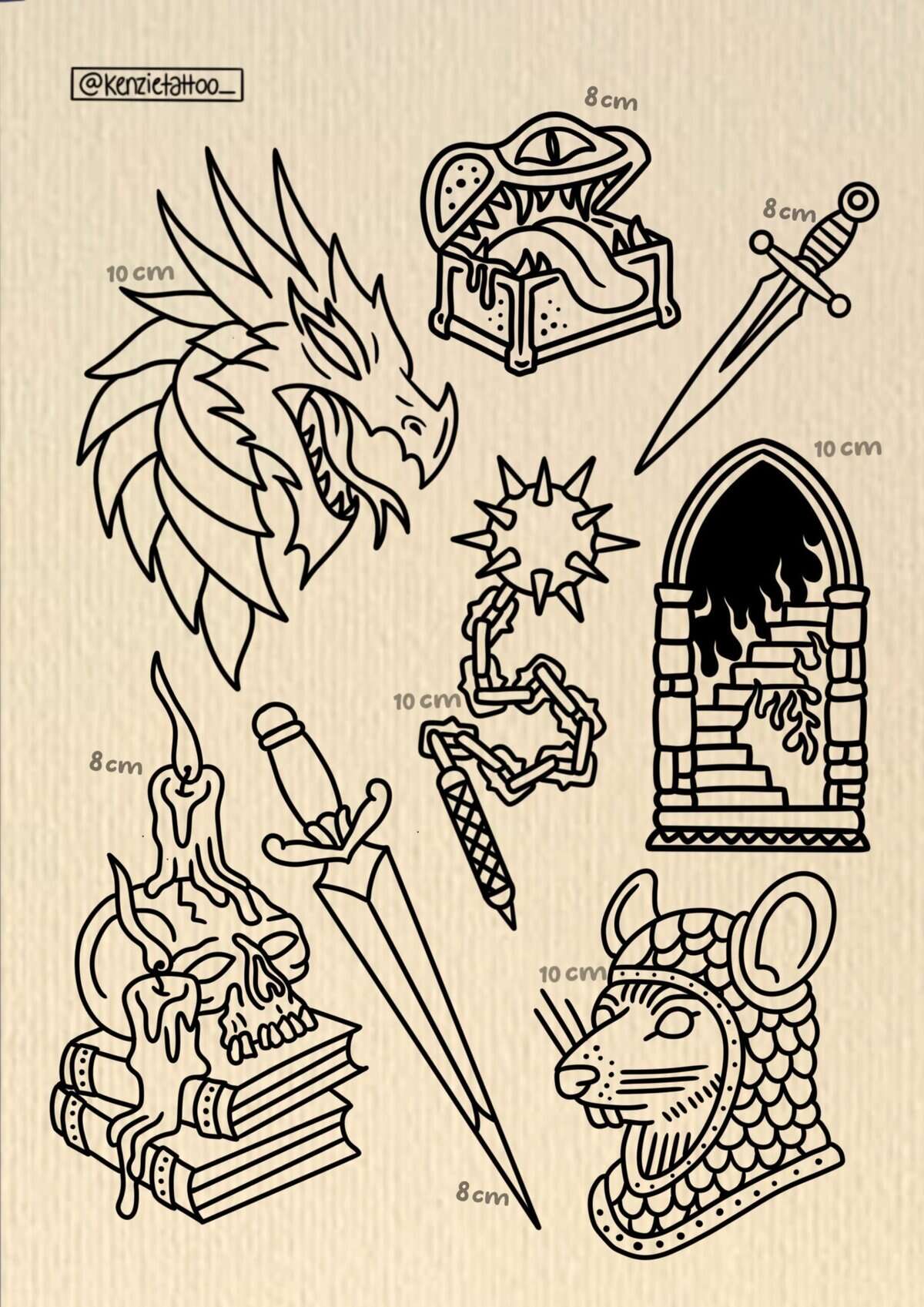 Traditional Flash Tattoo Design Sheets design 16