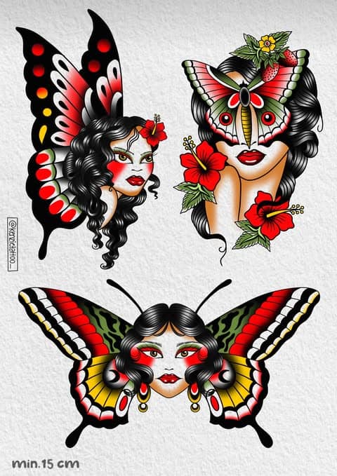 Traditional Flash Tattoo Design Sheets design 26